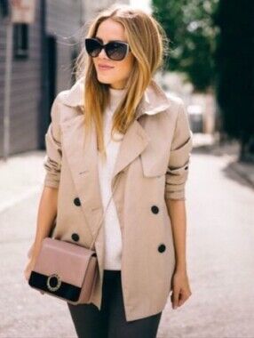 Everlane Classic Khaki Swing Short Trench Coat Small